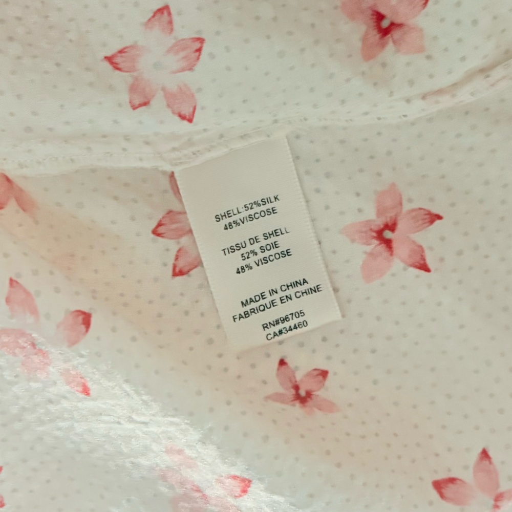 Rebecca Taylor Maui Fleur Dot Floral Silk Blend Ruffle Blouse Size 4 Romantic - Picture 8 of 10